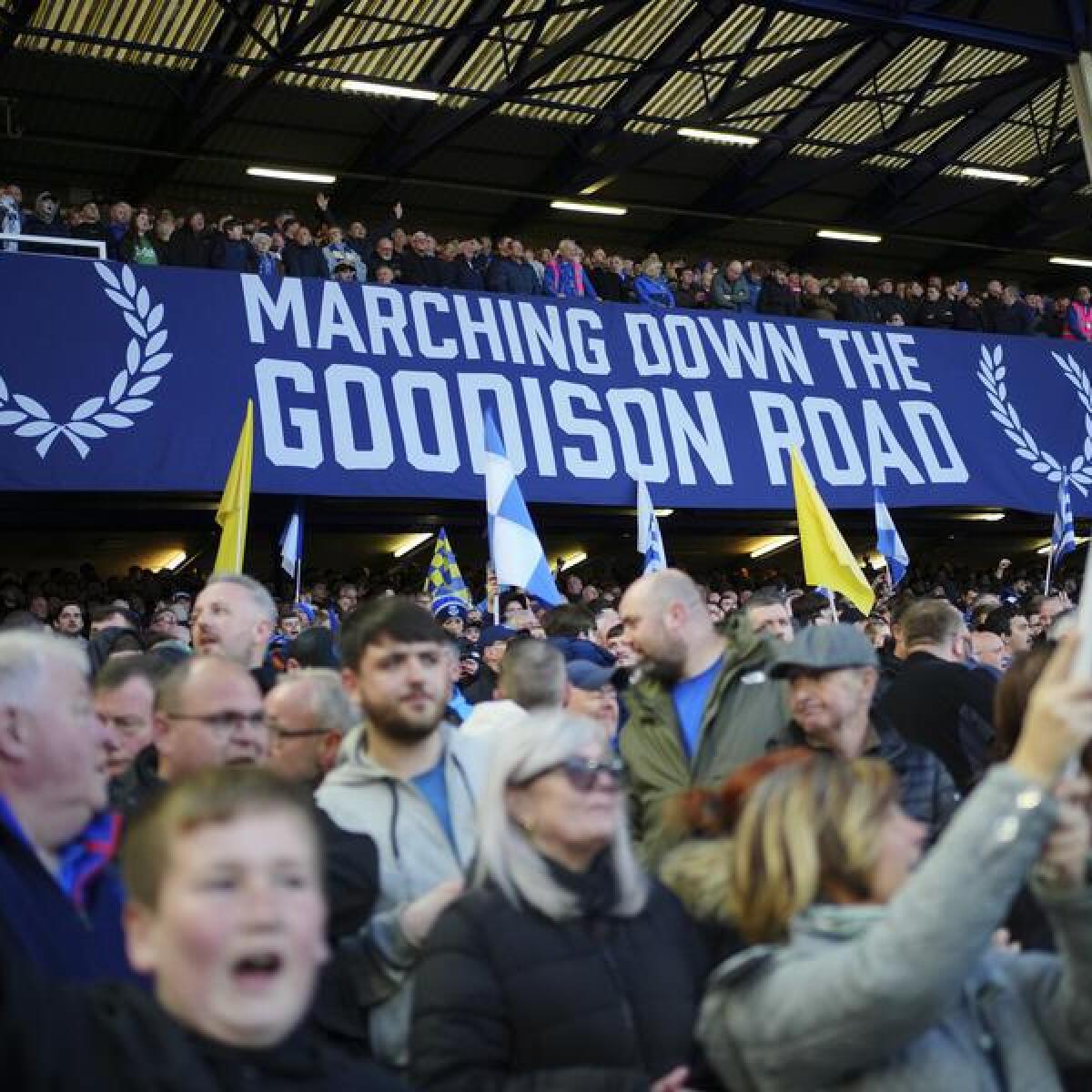 General shot of Everton supporters.