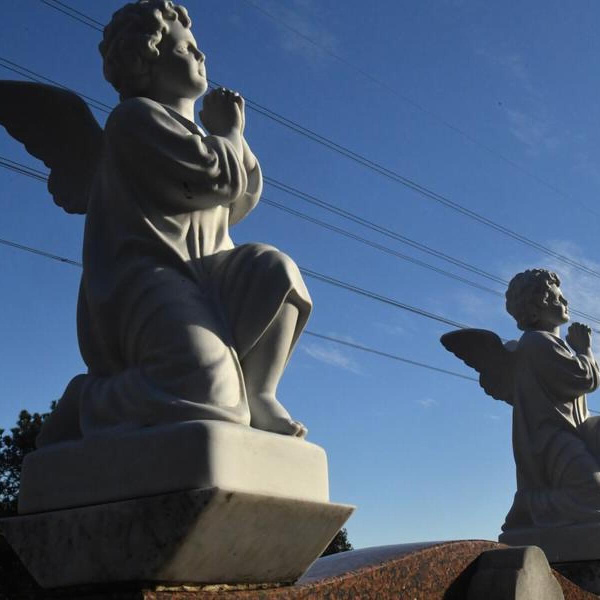 Angel sculptures in a cemetery (file image)