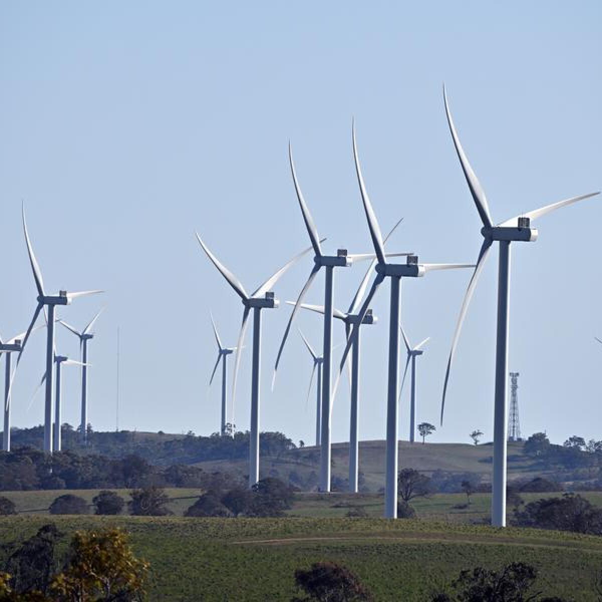 Wind turbines near Goulburn.