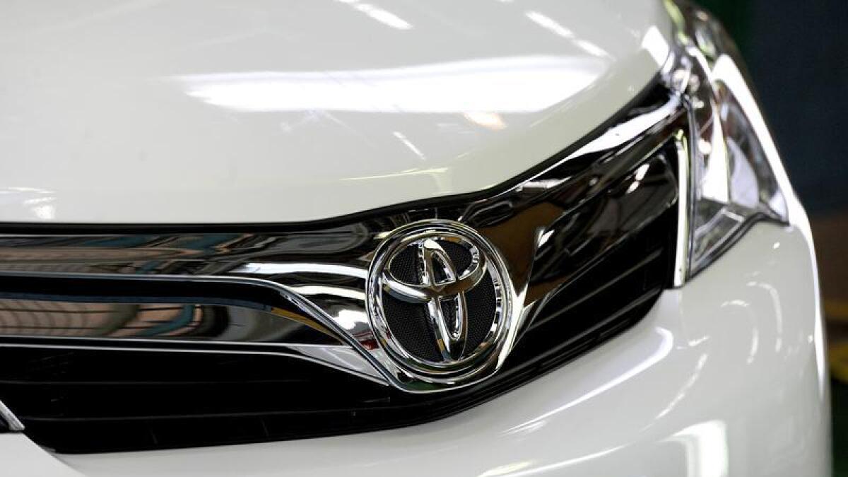 A Toyota logo on a new vehicle (file image)