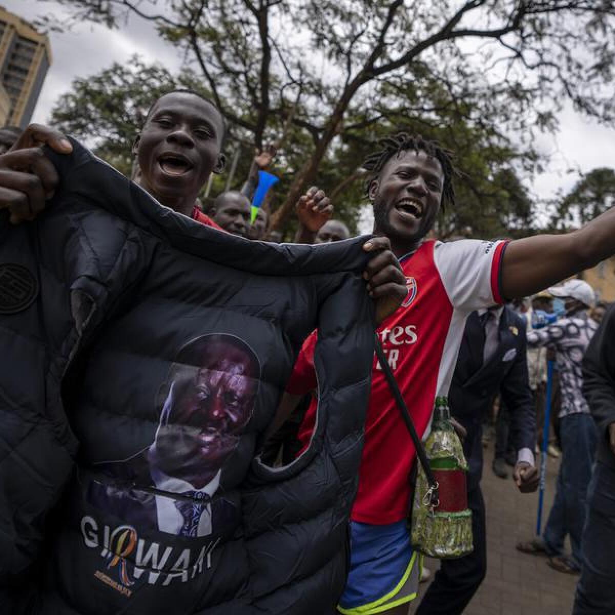 Supporters of presidential candidate Raila Odinga in Nairobi, Kenya