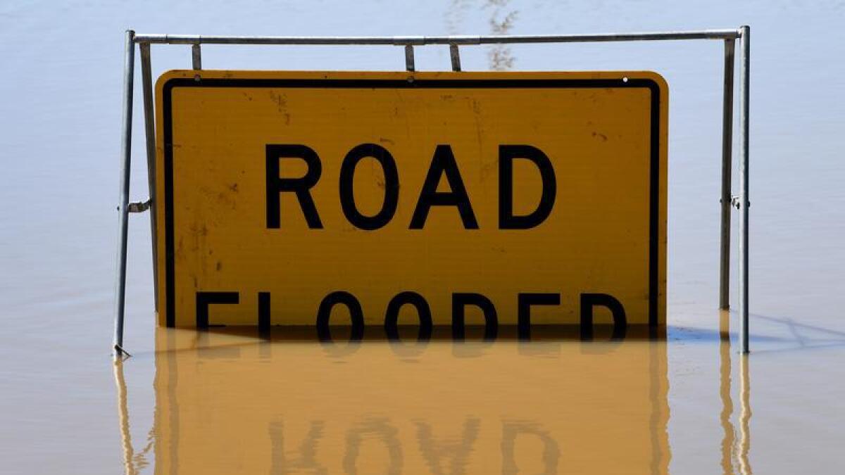 A road flooded sign (file image)