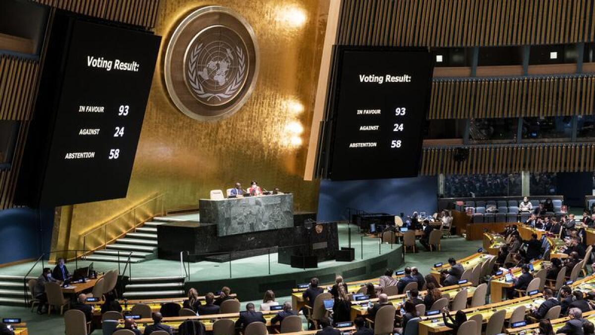 votes to suspend Russia from the UN human rights council