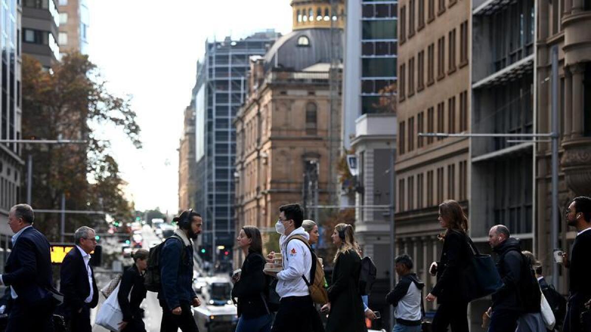 Commuters in Sydney city centre.