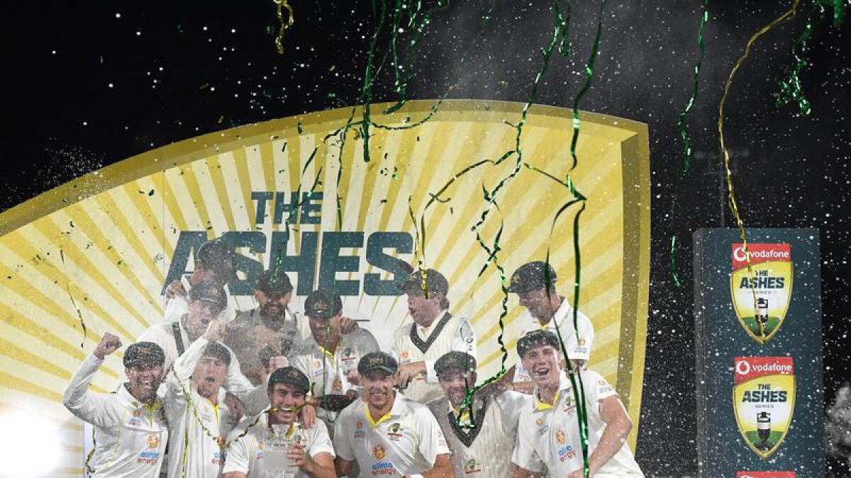 Australia Ashes celebrate