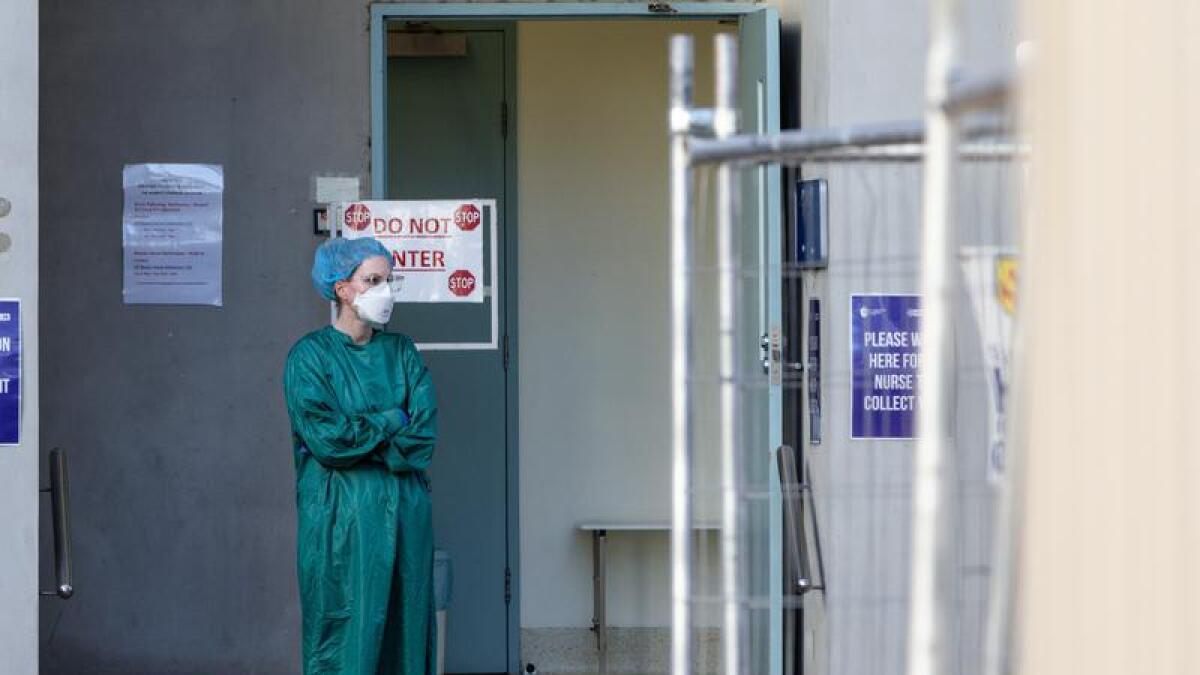 A file photo of a nurse outside a hospital 