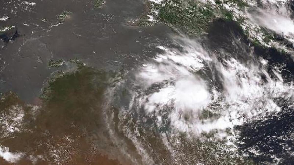 A satellite image of Tropical Cyclone Tiffany, on January 10
