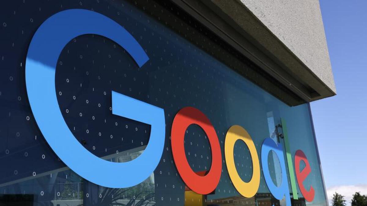 Google logo on the company's office in California