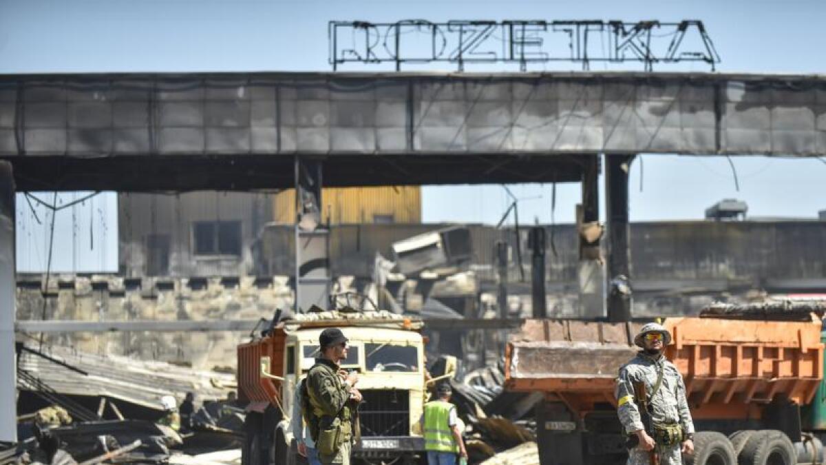 Destroyed Ukraine shopping mall