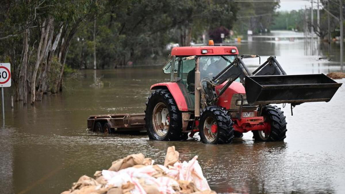 Floodwaters in Echuca, Victoria