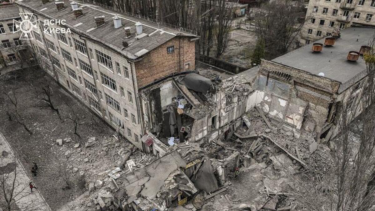 Kyiv damaged building