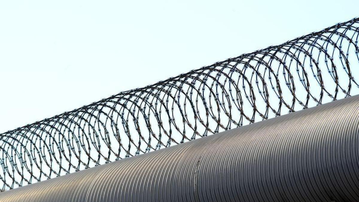 Razor wire on a prison fence (file image)