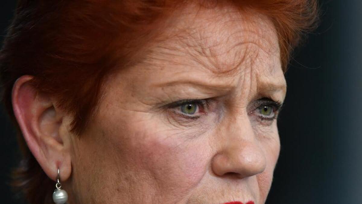 One Nation leader Senator Pauline Hanson