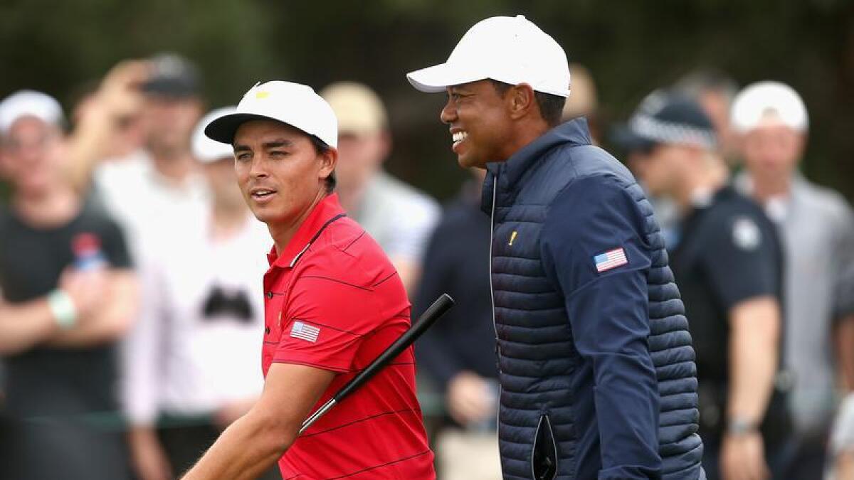 Rickie Fowler and Tiger Woods.