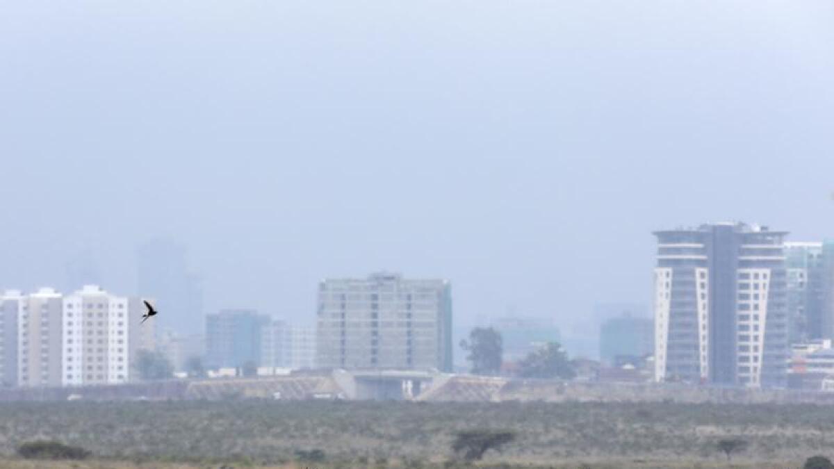 Nairobi and view of Nairobi National Park
