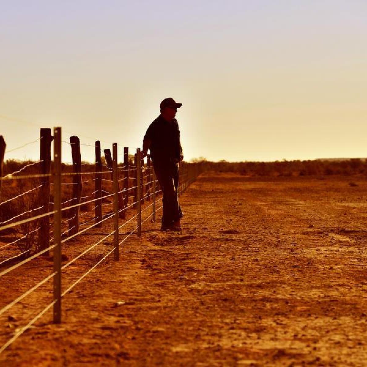 Pastoralist Zane Turner on his property near Whitecliffs