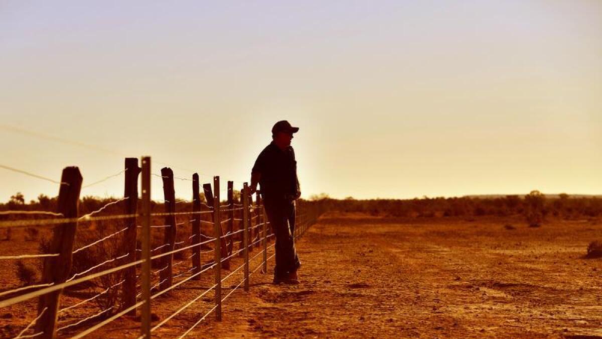 Pastoralist Zane Turner on his property near Whitecliffs