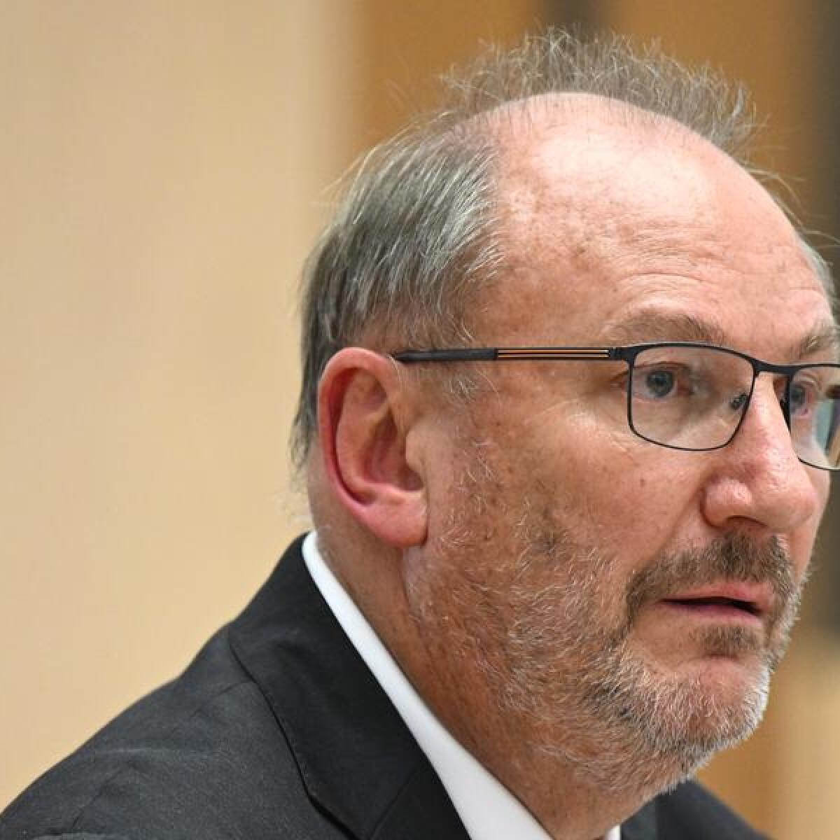 John Mullen at an inquiry in Canberra