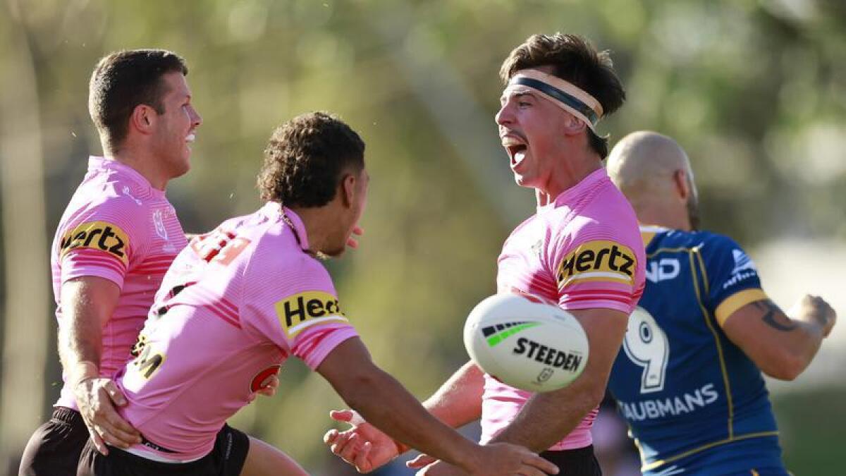 Penrith's youngsters beat Parramatta 22-16 in sweltering conditions.
