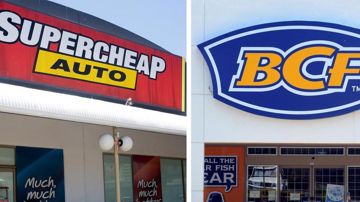 Suprcheap Auto and BCF shopfronts.