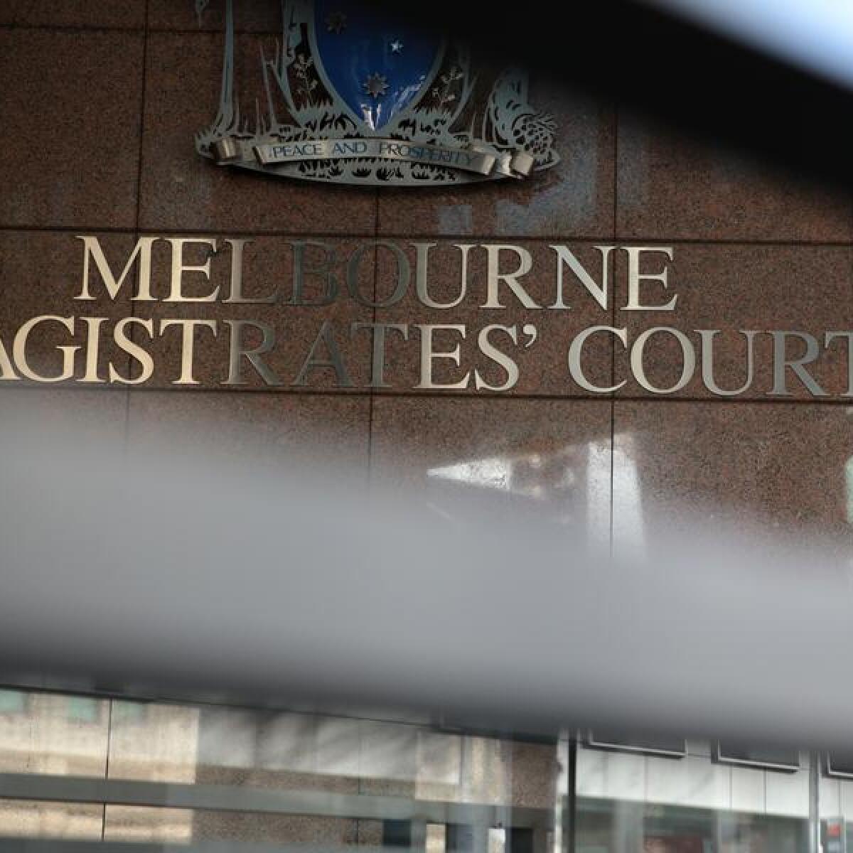 Melbourne Magistrates Court signage (file image)