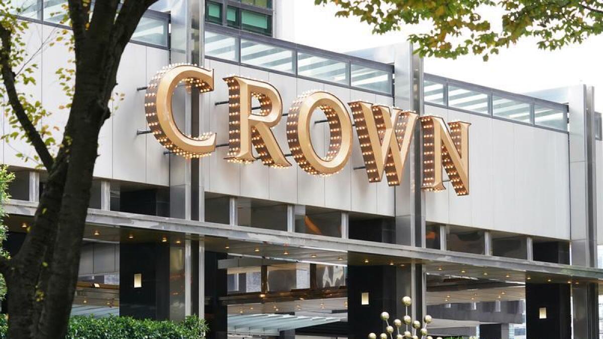 Exterior of the entry to Crown Casino Melbourne.