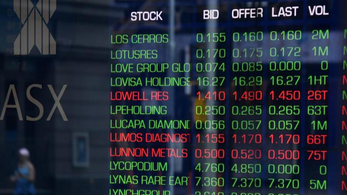 ASX trading display.