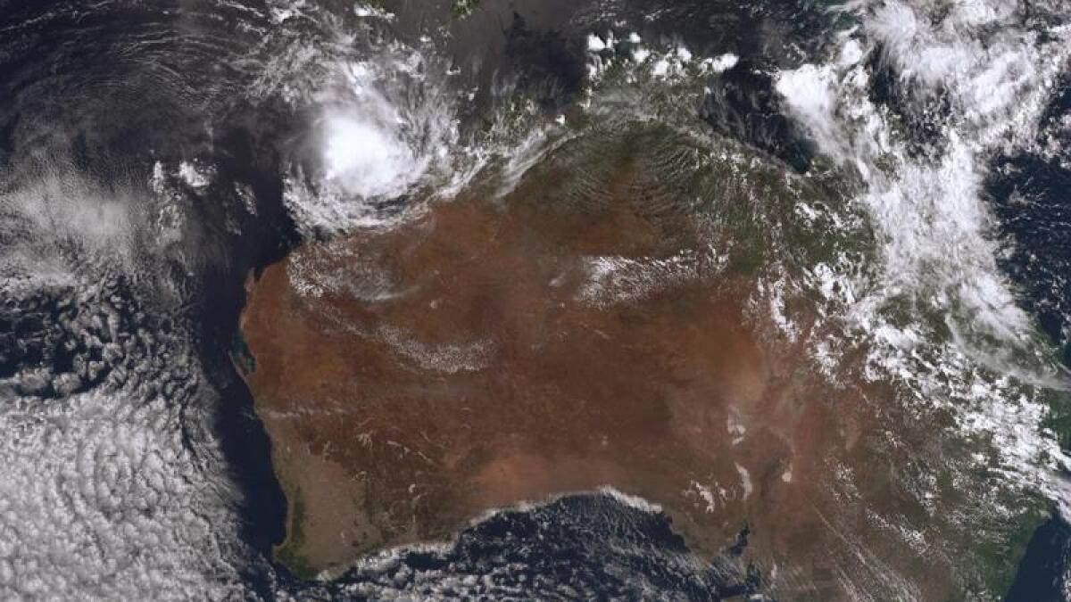 A satellite image of Lincoln approaching the WA coast
