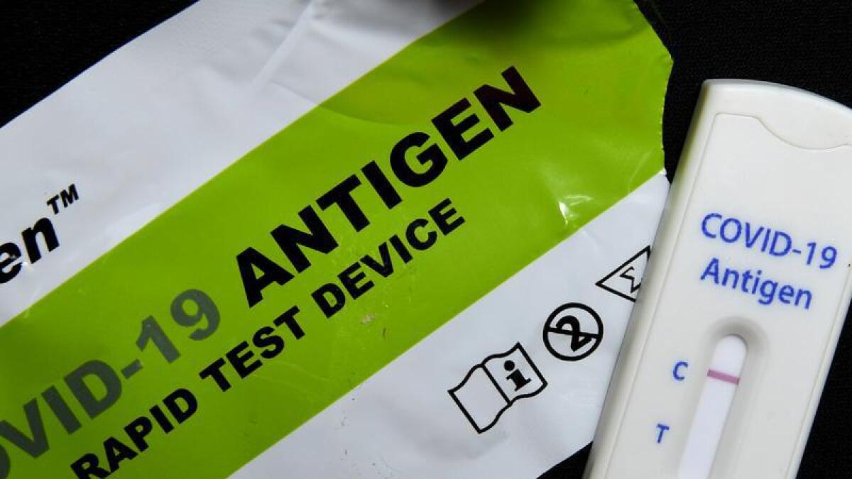 A file photo of a rapid antigen test