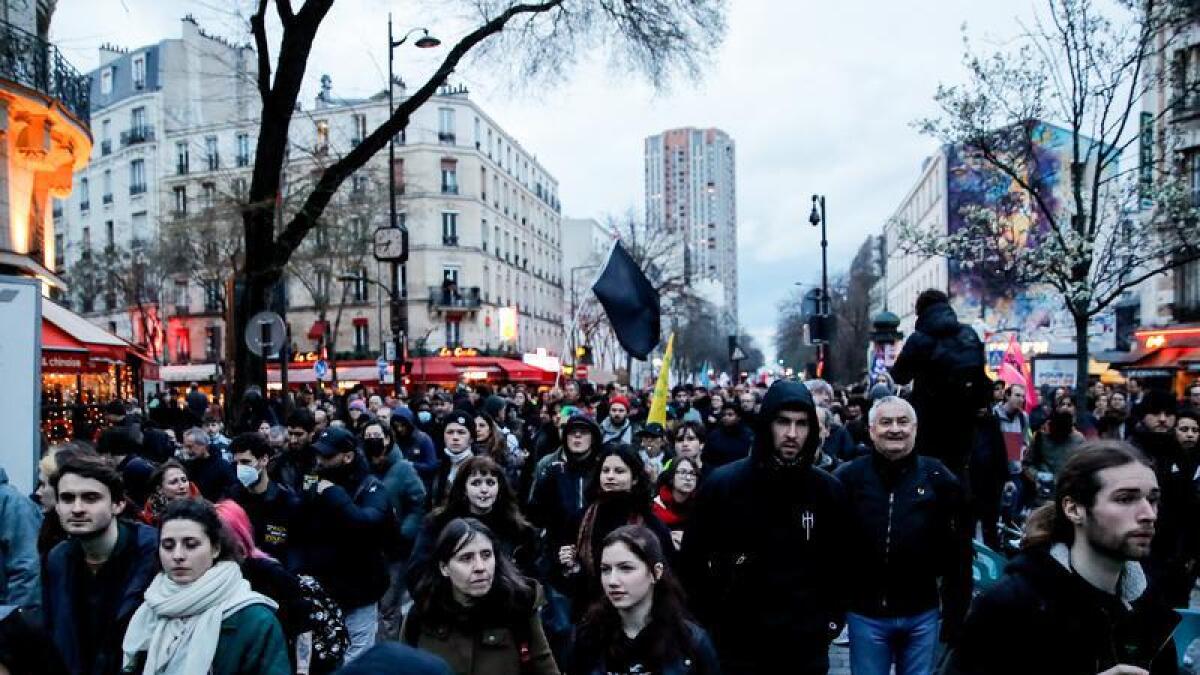 Protesters on the streets of Paris