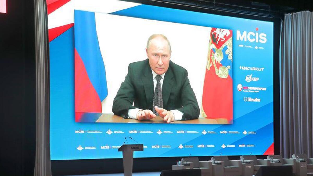 President Vladimir Putin addresses the Moscow security conference