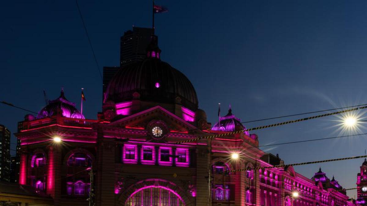 Melbourne landmarks lit up pink for ONJ