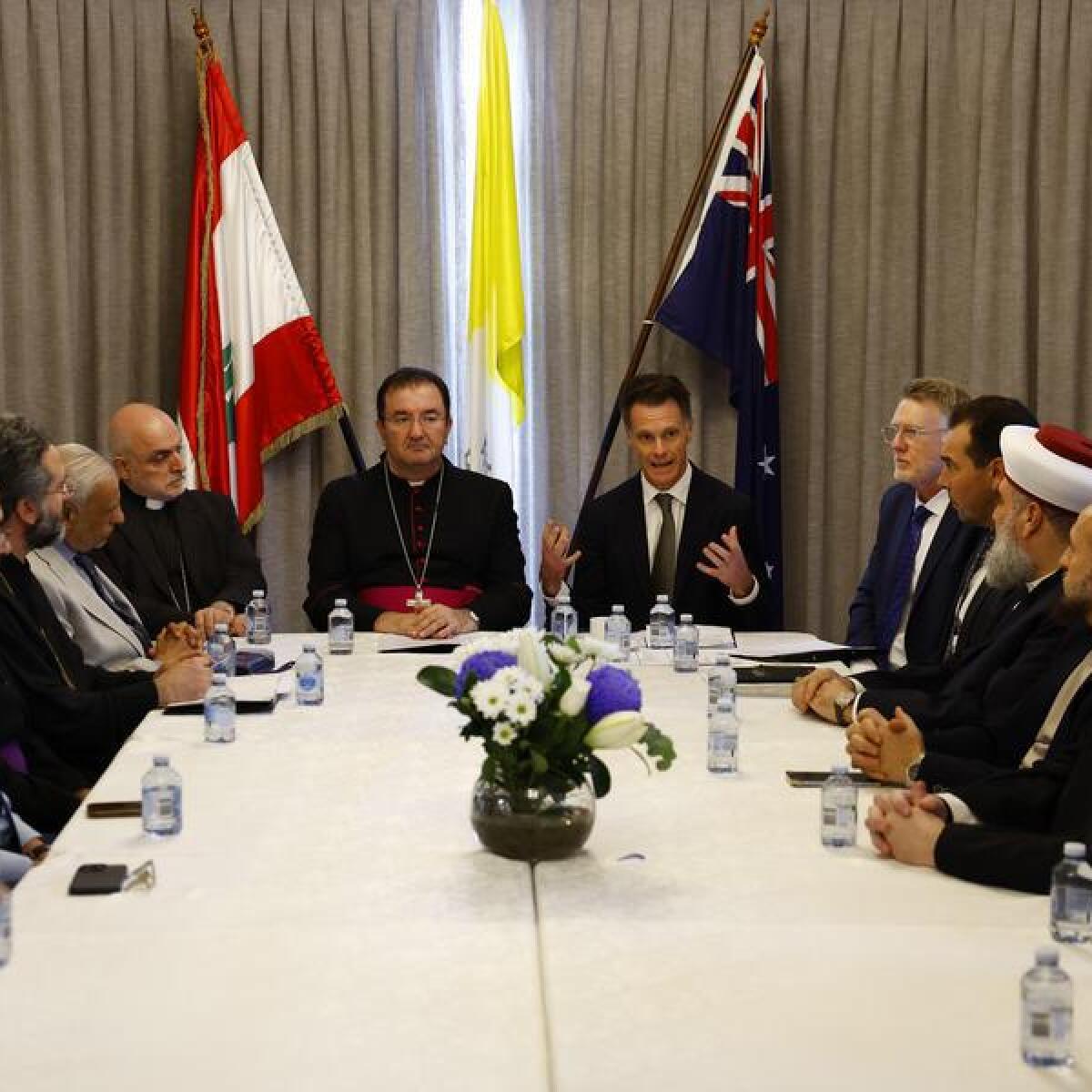 NSW Premier Chris Minns speaks during a meeting with religious leaders