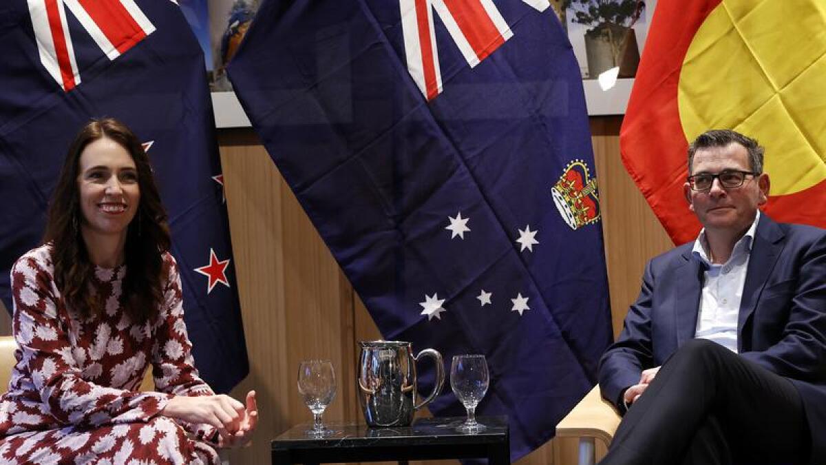 NZ PM Jacinda Ardern with Victorian Premier Daniel Andrews.