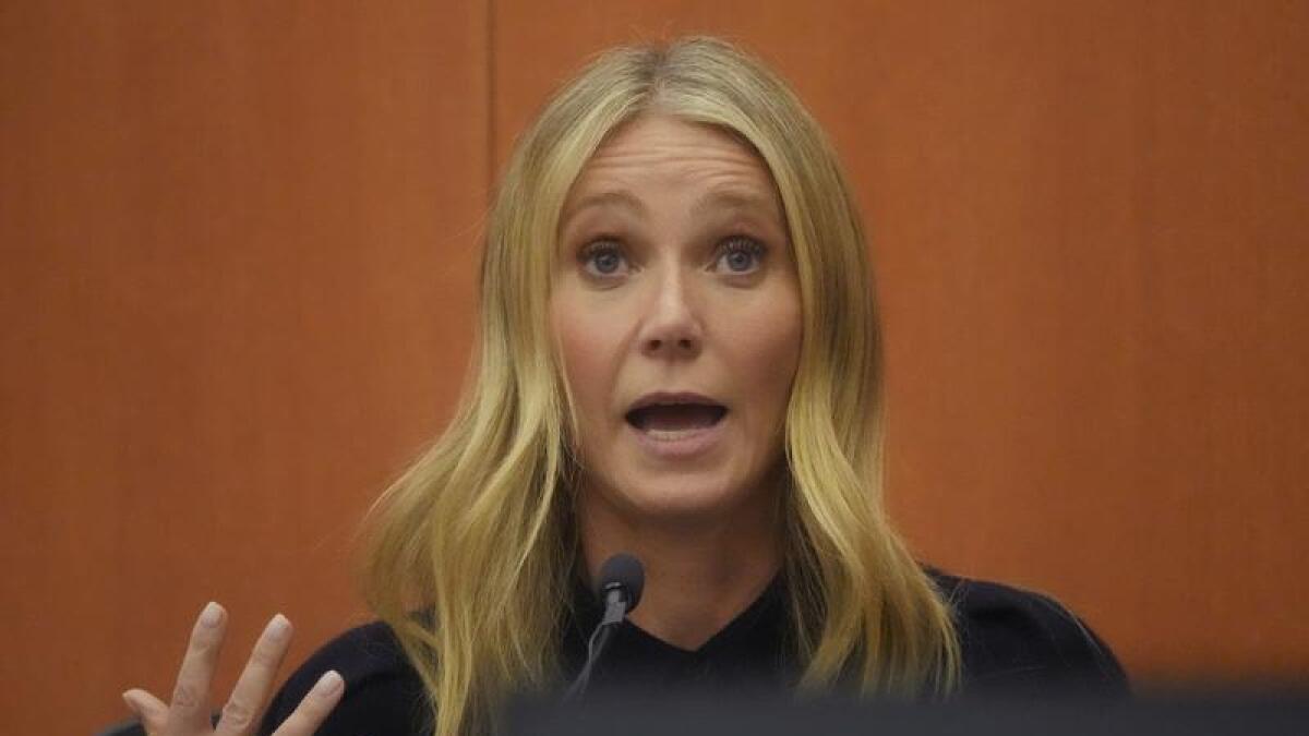 Gwyneth Paltrow testifies during her trial in Park City, Utah