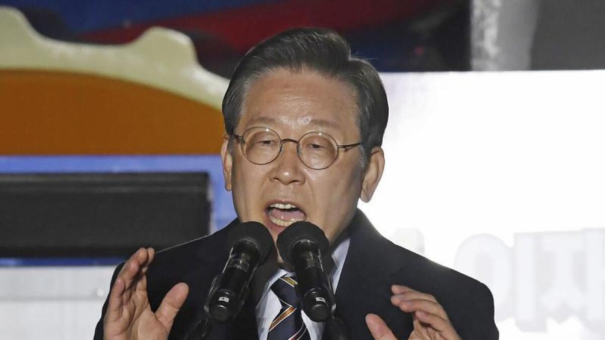 Lee Jae Myung, presidential candidate of the Democratic Party.