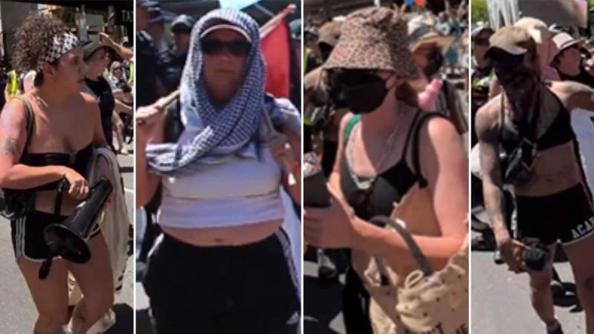 Protesters confront police at the Midsumma Pride Festival in Melbourne