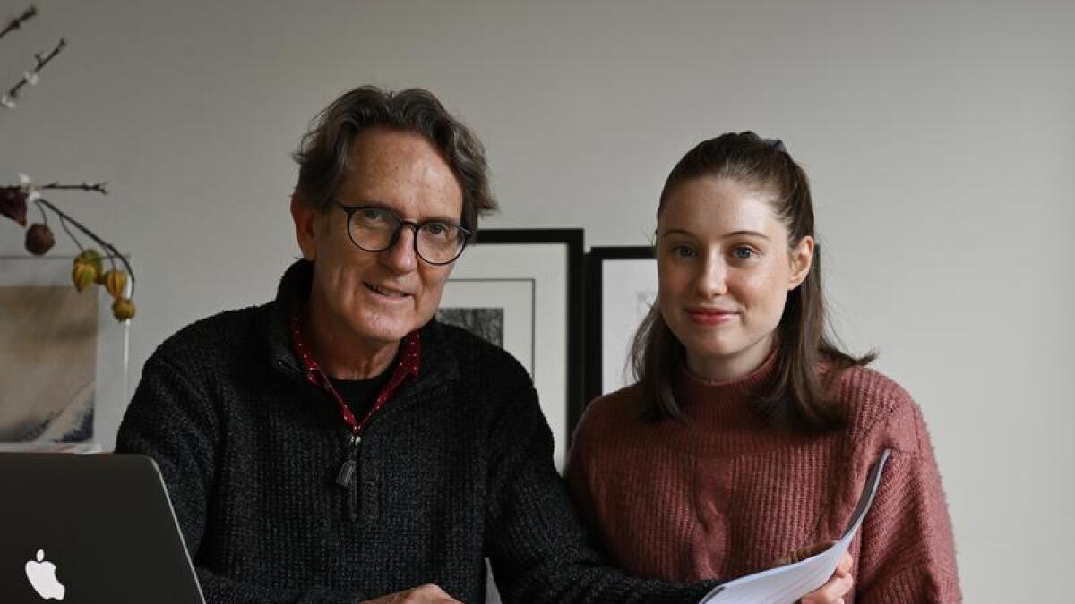 Playwright John Armstrong with his daughter Tess