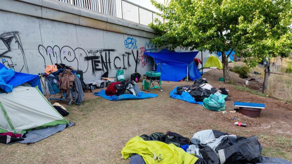A file photo of a homeless people's camp in Perth
