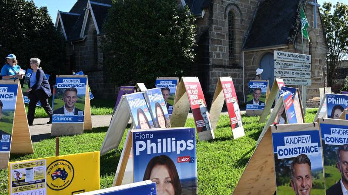 A polling booth in the Gilmore electorate