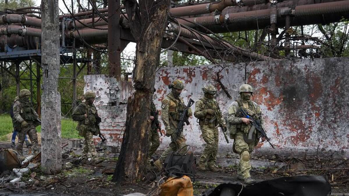 Russian troops in Mariupol