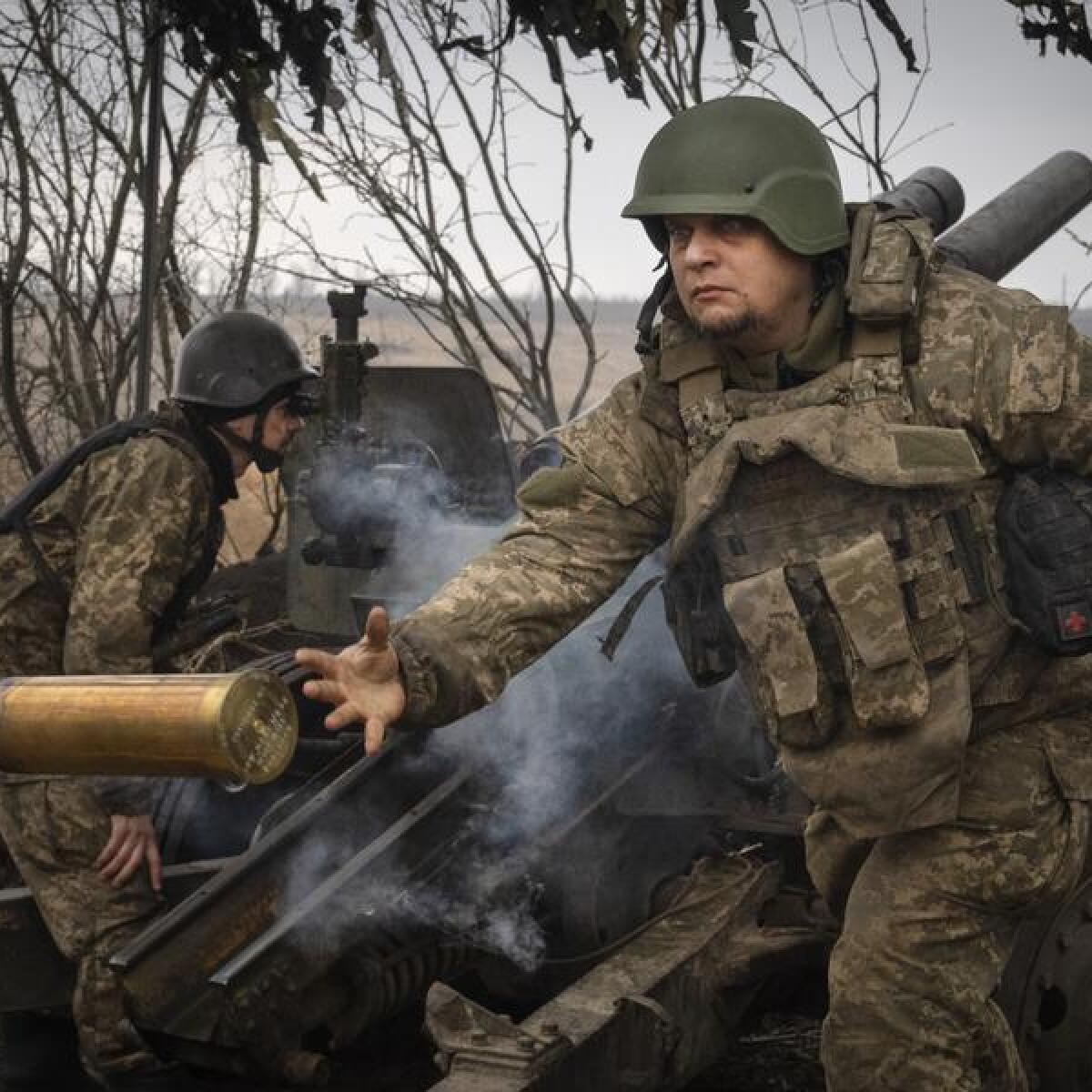 Ukrainian soldiers of the 71st Jaeger Brigade in the Donetsk region