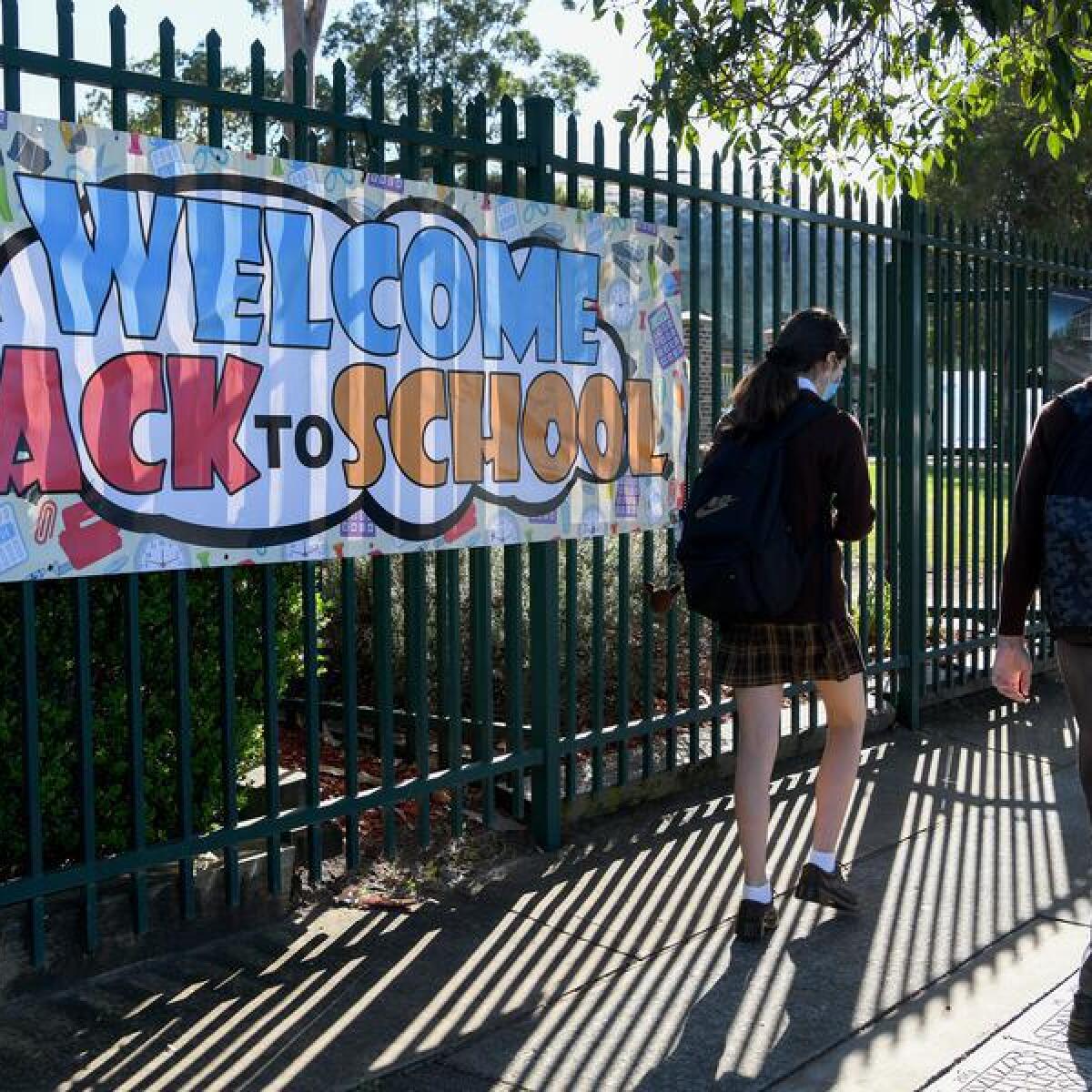 A 'Welcome Back to School' banner (file image)
