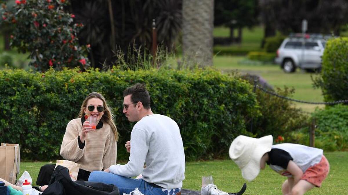 Family at a park.