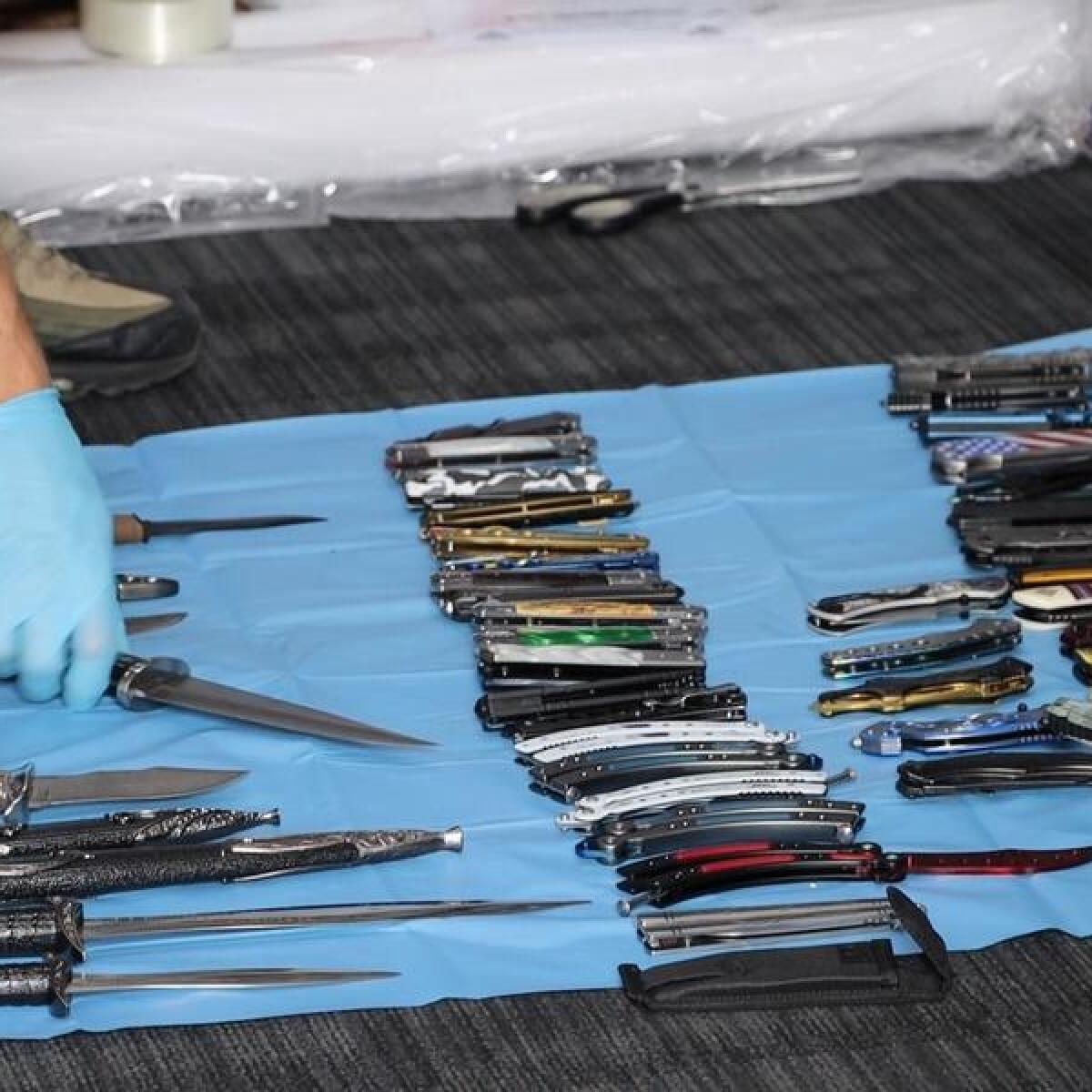 Weapons seized in Melbourne.