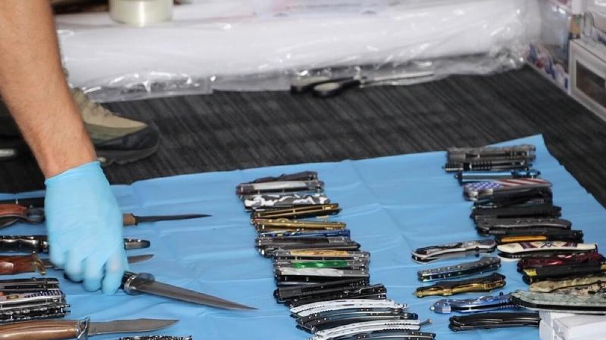 Weapons seized in Melbourne.