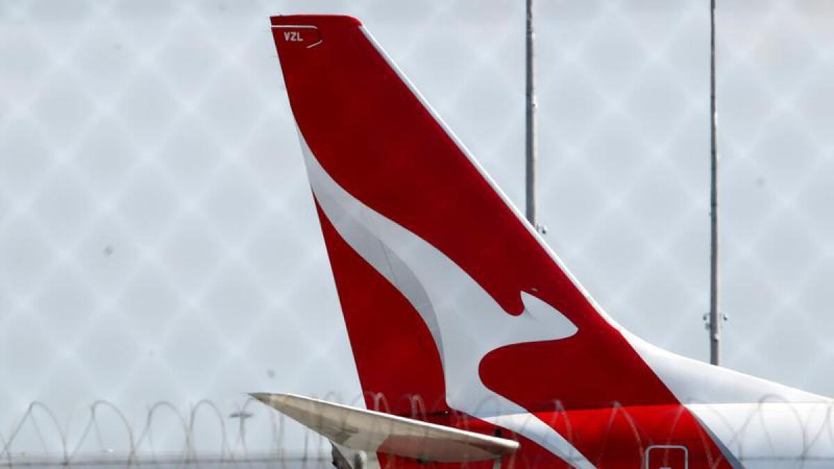 A Qantas plane at Brisbane airport