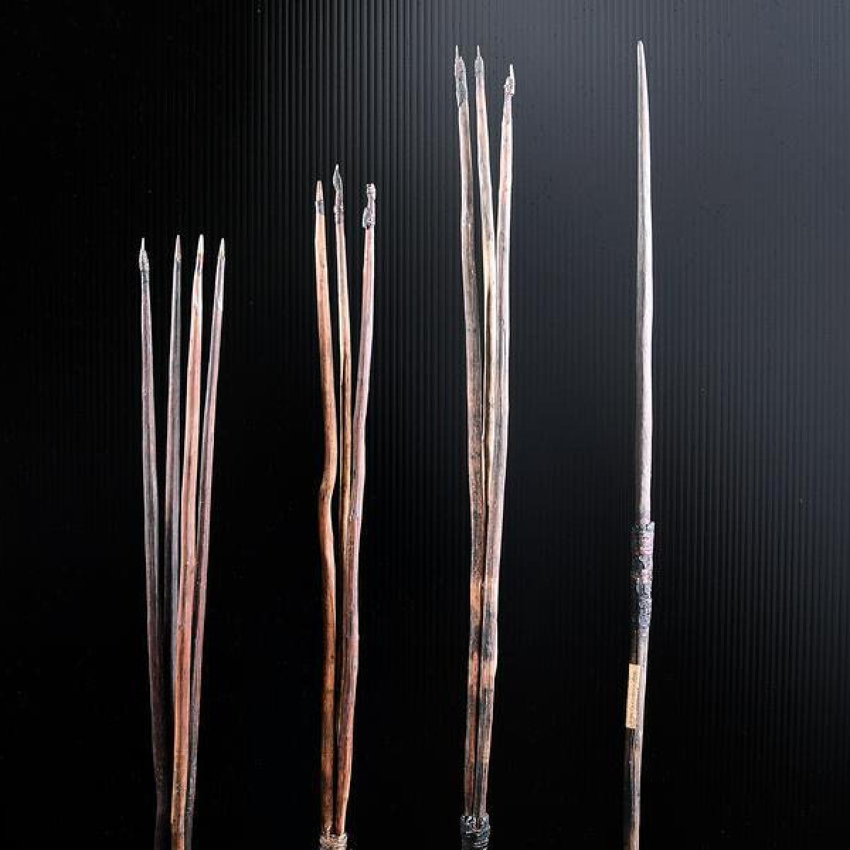A photograph of the four historic spears (file image)
