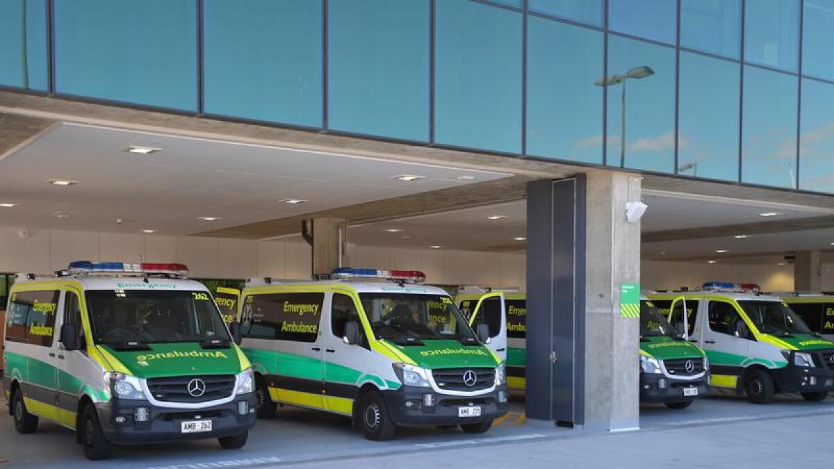 Ambulances parked at Royal Adelaide Hospital