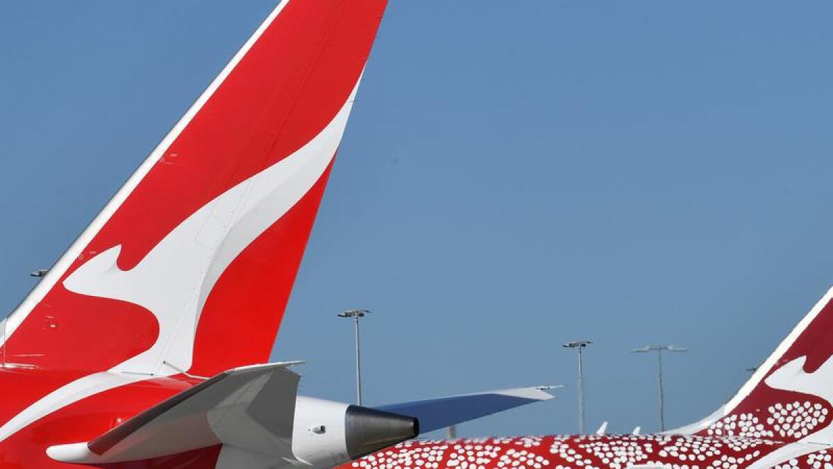 Grounded Qantas 787-9 Dreamliner aircraft in Brisbane